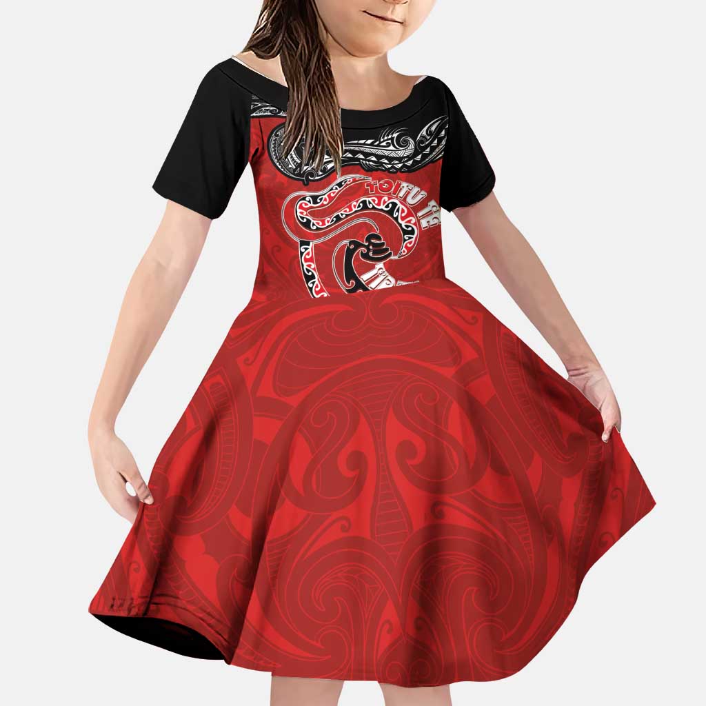 Personalised Aotearoa Toitu Te Tiriti Family Matching Tank Maxi Dress and Hawaiian Shirt Taniwha Tribal Motifs