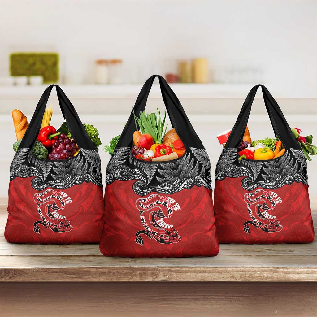 Aotearoa Toitu Te Tiriti Grocery Bag Taniwha Tribal Motifs LT03 3-pack One Size Multicolor - Polynesian Pride