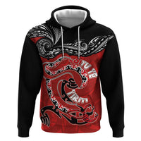 Personalised Aotearoa Toitu Te Tiriti Hoodie Taniwha Tribal Motifs