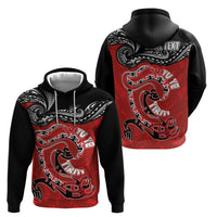 Personalised Aotearoa Toitu Te Tiriti Hoodie Taniwha Tribal Motifs
