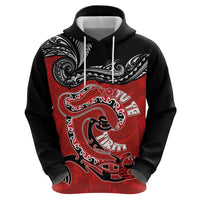 Personalised Aotearoa Toitu Te Tiriti Hoodie Taniwha Tribal Motifs