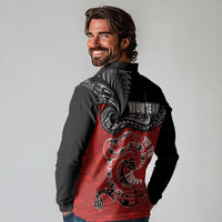 Personalised Aotearoa Toitu Te Tiriti Long Sleeve Polo Shirt Taniwha Tribal Motifs