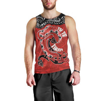 Personalised Aotearoa Toitu Te Tiriti Men Tank Top Taniwha Tribal Motifs