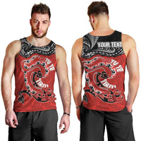 Personalised Aotearoa Toitu Te Tiriti Men Tank Top Taniwha Tribal Motifs
