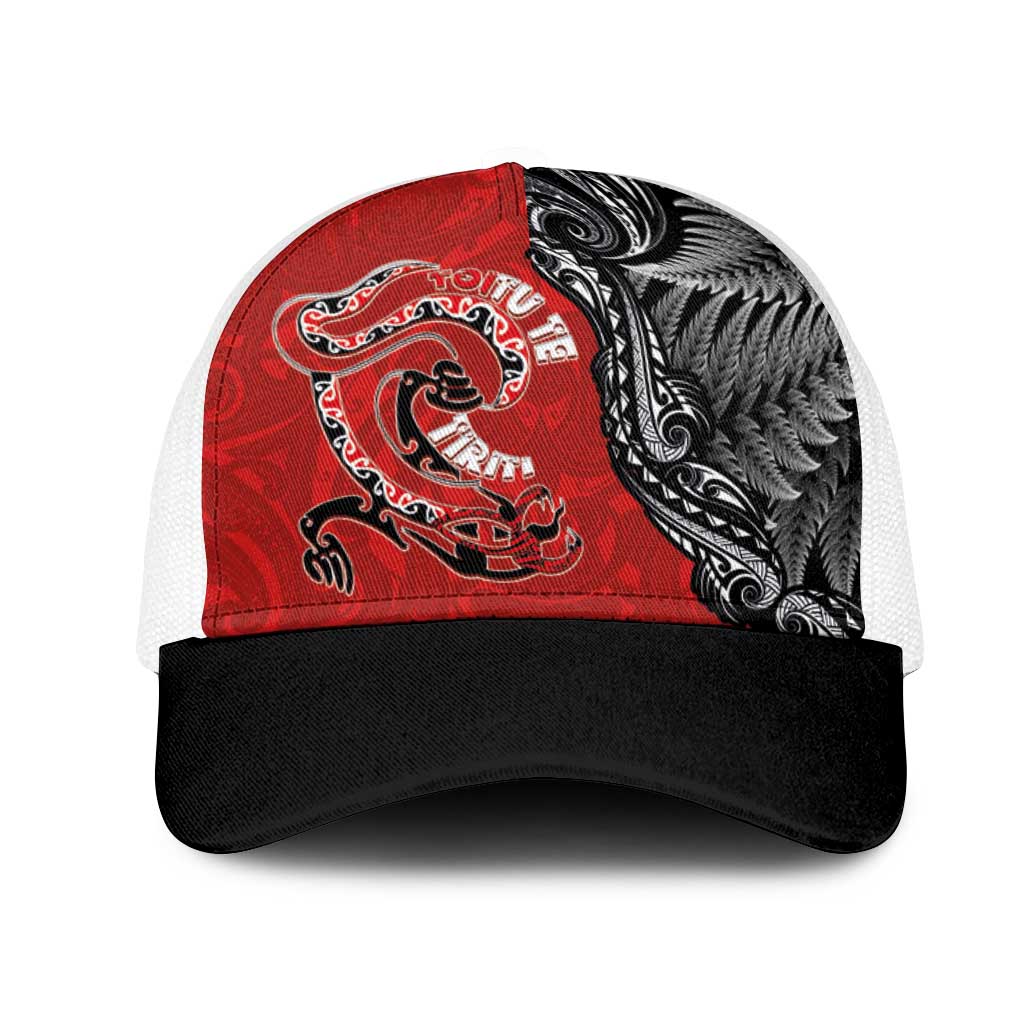 Aotearoa Toitu Te Tiriti Mesh Trucker Cap Taniwha Tribal Motifs