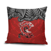 Aotearoa Toitu Te Tiriti Pillow Cover Taniwha Tribal Motifs