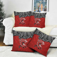 Aotearoa Toitu Te Tiriti Pillow Cover Taniwha Tribal Motifs
