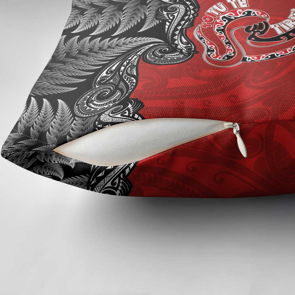 Aotearoa Toitu Te Tiriti Pillow Cover Taniwha Tribal Motifs