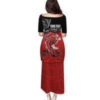 Personalised Aotearoa Toitu Te Tiriti Puletasi Taniwha Tribal Motifs