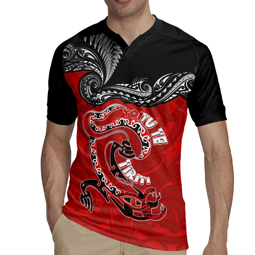 Personalised Aotearoa Toitu Te Tiriti Rugby Jersey Taniwha Tribal Motifs