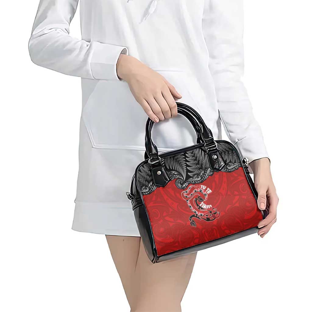 Aotearoa Toitu Te Tiriti Shoulder Handbag Taniwha Tribal Motifs