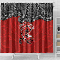 Aotearoa Toitu Te Tiriti Shower Curtain Taniwha Tribal Motifs