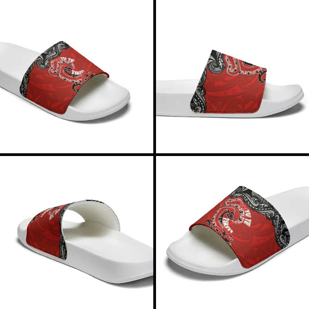 Aotearoa Toitu Te Tiriti Slide Sandals Taniwha Tribal Motifs