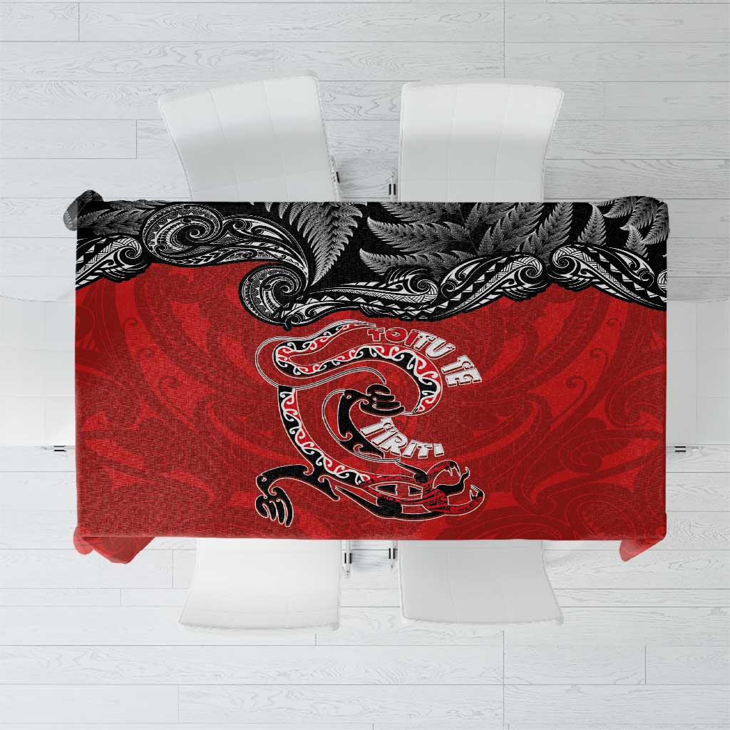 Aotearoa Toitu Te Tiriti Tablecloth Taniwha Tribal Motifs