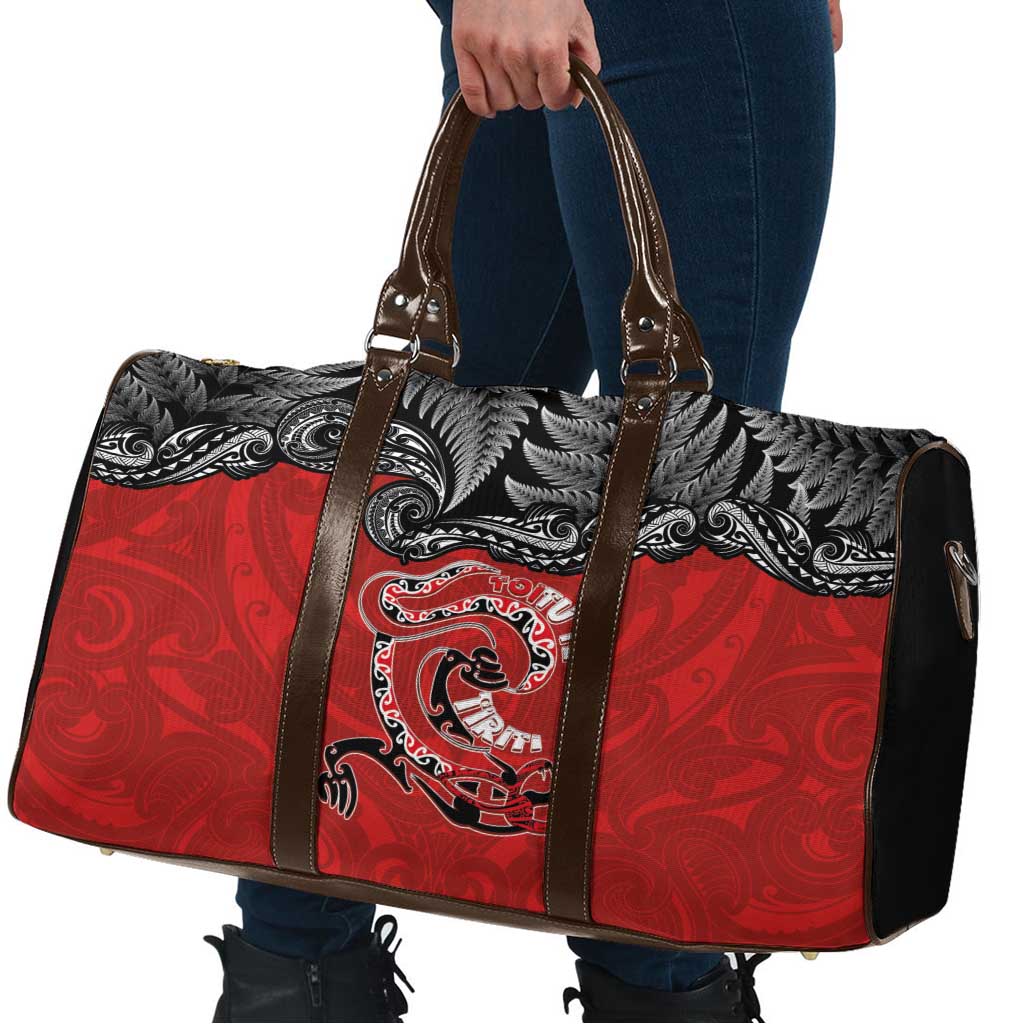 Aotearoa Toitu Te Tiriti Travel Bag Taniwha Tribal Motifs