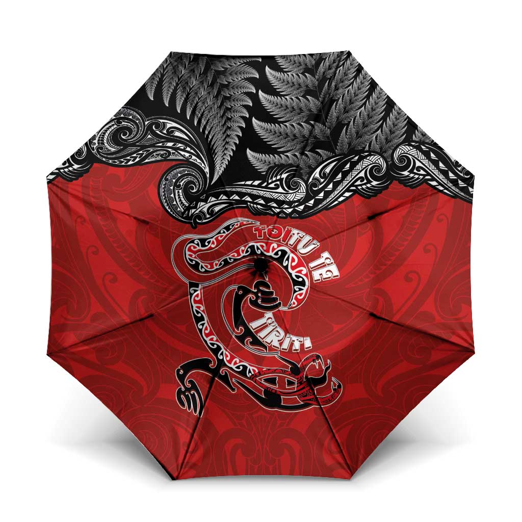 Aotearoa Toitu Te Tiriti Umbrella Taniwha Tribal Motifs