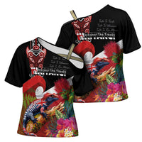 Aotearoa Toitu Te Tiriti Cross Shoulder Shirt Waitangi-Honour The Treaty NZ Tuatara and Plants