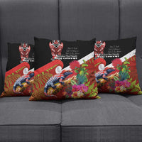 Aotearoa Toitu Te Tiriti Pillow Cover Waitangi-Honour The Treaty NZ Tuatara and Plants