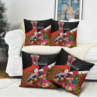 Aotearoa Toitu Te Tiriti Pillow Cover Waitangi-Honour The Treaty NZ Tuatara and Plants