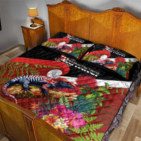 Aotearoa Toitu Te Tiriti Quilt Bed Set Waitangi-Honour The Treaty NZ Tuatara and Plants