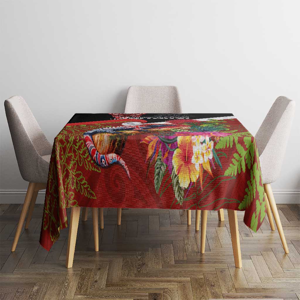 Aotearoa Toitu Te Tiriti Tablecloth Waitangi-Honour The Treaty NZ Tuatara and Plants