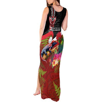 Aotearoa Toitu Te Tiriti Tank Maxi Dress Waitangi-Honour The Treaty NZ Tuatara and Plants