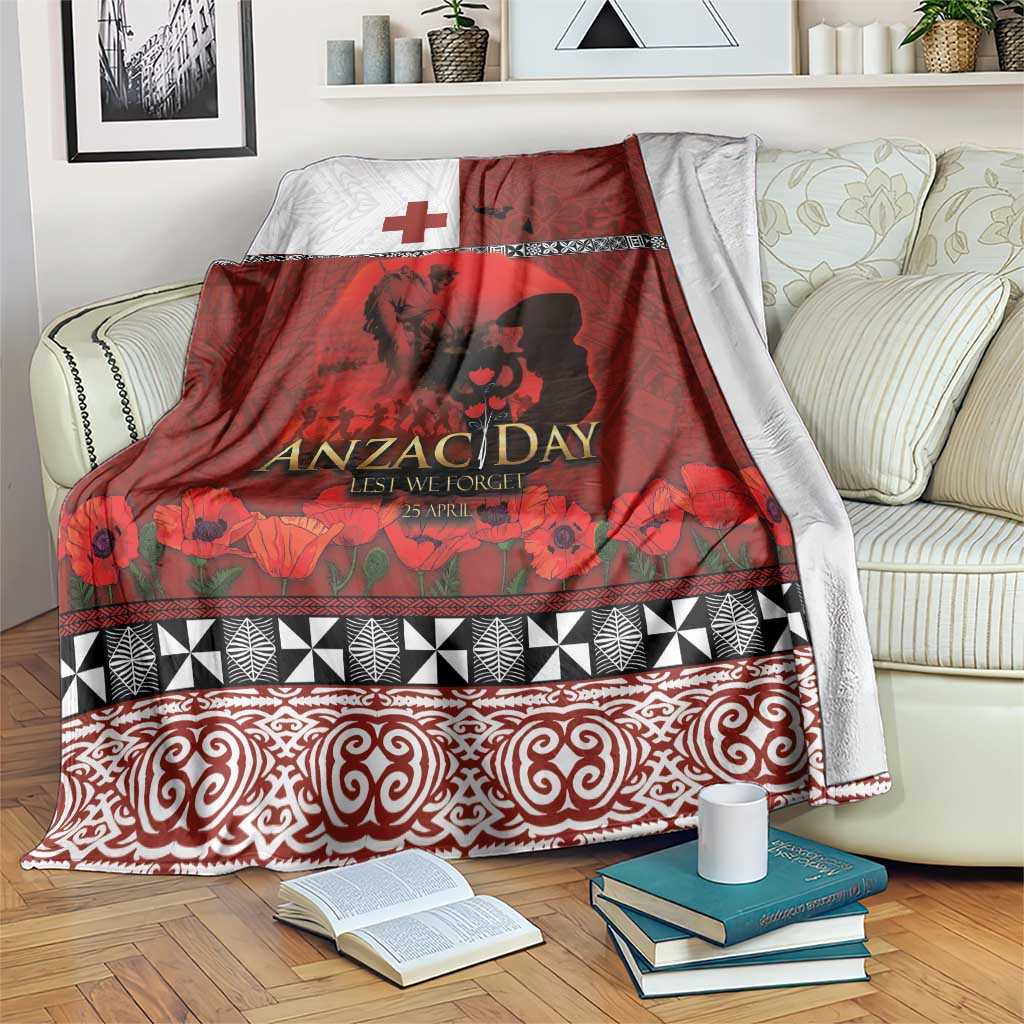 Tonga ANZAC Day Blanket Gallipoli Lest We Forget Ngatu Art Tribal