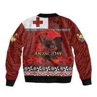 Tonga ANZAC Day Bomber Jacket Gallipoli Lest We Forget Ngatu Art Tribal LT03 - Polynesian Pride