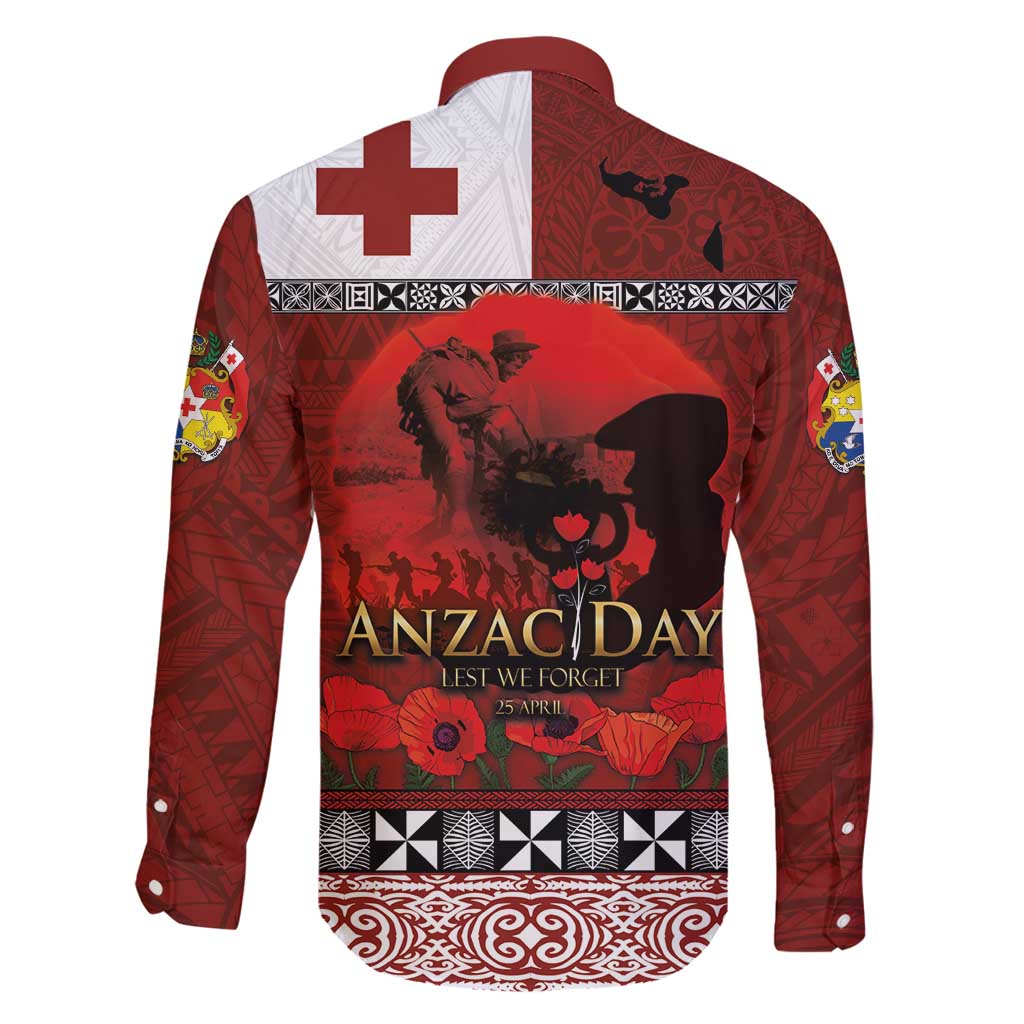 Tonga ANZAC Day Family Matching Off Shoulder Short Dress and Hawaiian Shirt Gallipoli Lest We Forget Ngatu Art Tribal