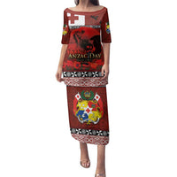 Tonga ANZAC Day Family Matching Puletasi and Hawaiian Shirt Gallipoli Lest We Forget Ngatu Art Tribal