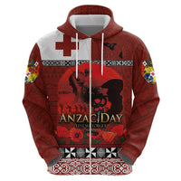 Tonga ANZAC Day Hoodie Gallipoli Lest We Forget Ngatu Art Tribal
