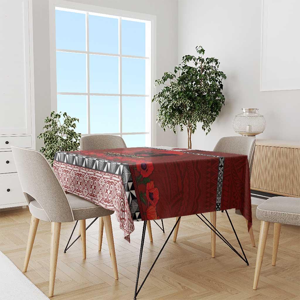 Tonga ANZAC Day Tablecloth Gallipoli Lest We Forget Ngatu Art Tribal