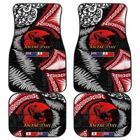 Tonga and New Zealand ANZAC Day Car Mats Gallipoli Lest We Forget Ngatu Art Tribal and Maori Tattoo with Fern LT03