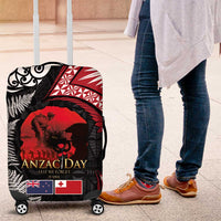 Tonga and New Zealand ANZAC Day Luggage Cover Gallipoli Lest We Forget Ngatu Art Tribal and Maori Tattoo with Fern LT03