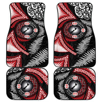 Tonga and New Zealand Together Car Mats Ngatu Art Tribal Maori Tattoo and Silver Fern