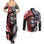 Tonga and New Zealand Together Couples Matching Summer Maxi Dress and Long Sleeve Button Shirt Ngatu Art Tribal Maori Tattoo and Silver Fern