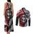 Tonga and New Zealand Together Couples Matching Tank Maxi Dress and Long Sleeve Button Shirt Ngatu Art Tribal Maori Tattoo and Silver Fern