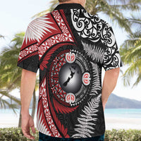 Tonga and New Zealand Together Hawaiian Shirt Ngatu Art Tribal Maori Tattoo and Silver Fern