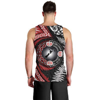 Tonga and New Zealand Together Men Tank Top Ngatu Art Tribal Maori Tattoo and Silver Fern