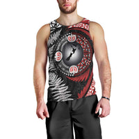 Tonga and New Zealand Together Men Tank Top Ngatu Art Tribal Maori Tattoo and Silver Fern