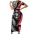 Tonga and New Zealand Together Short Sleeve Bodycon Dress Ngatu Art Tribal Maori Tattoo and Silver Fern