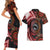 Tonga and Australia Together Couples Matching Short Sleeve Bodycon Dress and Hawaiian Shirt Ngatu Art Tribal Aboriginal Tattoo Pattern