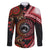 Tonga and Australia Together Family Matching Off The Shoulder Long Sleeve Dress and Hawaiian Shirt Ngatu Art Tribal Aboriginal Tattoo Pattern