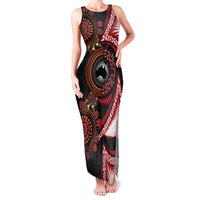 Tonga and Australia Together Family Matching Tank Maxi Dress and Hawaiian Shirt Ngatu Art Tribal Aboriginal Tattoo Pattern