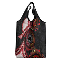Tonga and Australia Together Grocery Bag Ngatu Art Tribal Aboriginal Tattoo Pattern