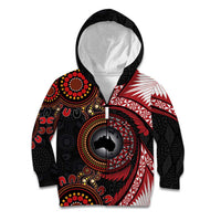 Tonga and Australia Together Kid Hoodie Ngatu Art Tribal Aboriginal Tattoo Pattern