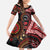 Tonga and Australia Together Kid Short Sleeve Dress Ngatu Art Tribal Aboriginal Tattoo Pattern
