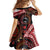 Tonga and Australia Together Kid Short Sleeve Dress Ngatu Art Tribal Aboriginal Tattoo Pattern