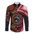 Tonga and Australia Together Long Sleeve Button Shirt Ngatu Art Tribal Aboriginal Tattoo Pattern