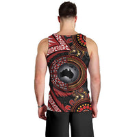 Tonga and Australia Together Men Tank Top Ngatu Art Tribal Aboriginal Tattoo Pattern